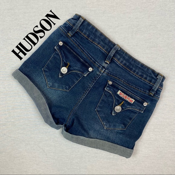 Hudson Distressed Whiskered Cuffed Denim Short - Picture 9 of 9